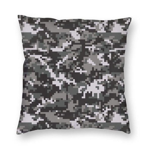 cushion/decorative pillow nordic fashion black and gray digital military camouflage square cover decoration army camo cushion for sofa decor